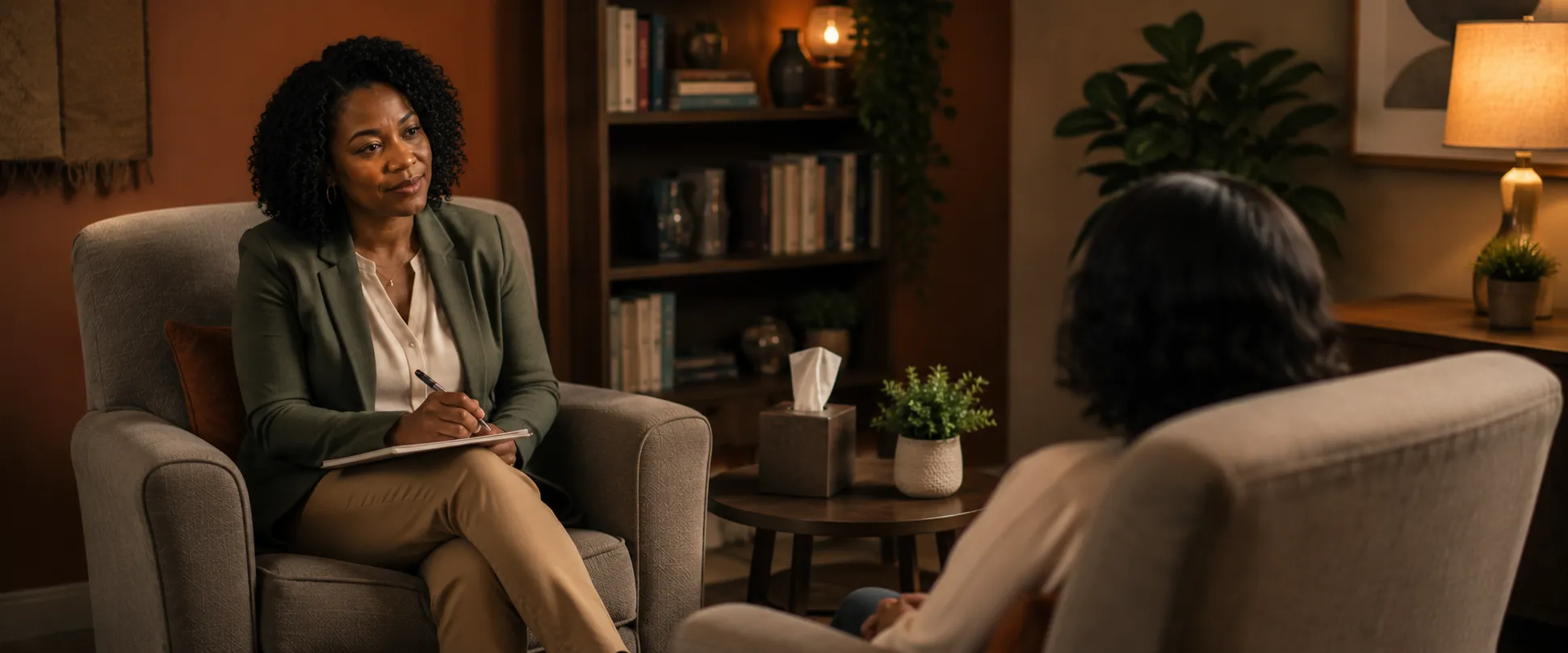 Compassionate psychotherapy and talk therapy session